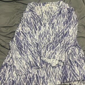 Purple and white snakeskin patterned blouse